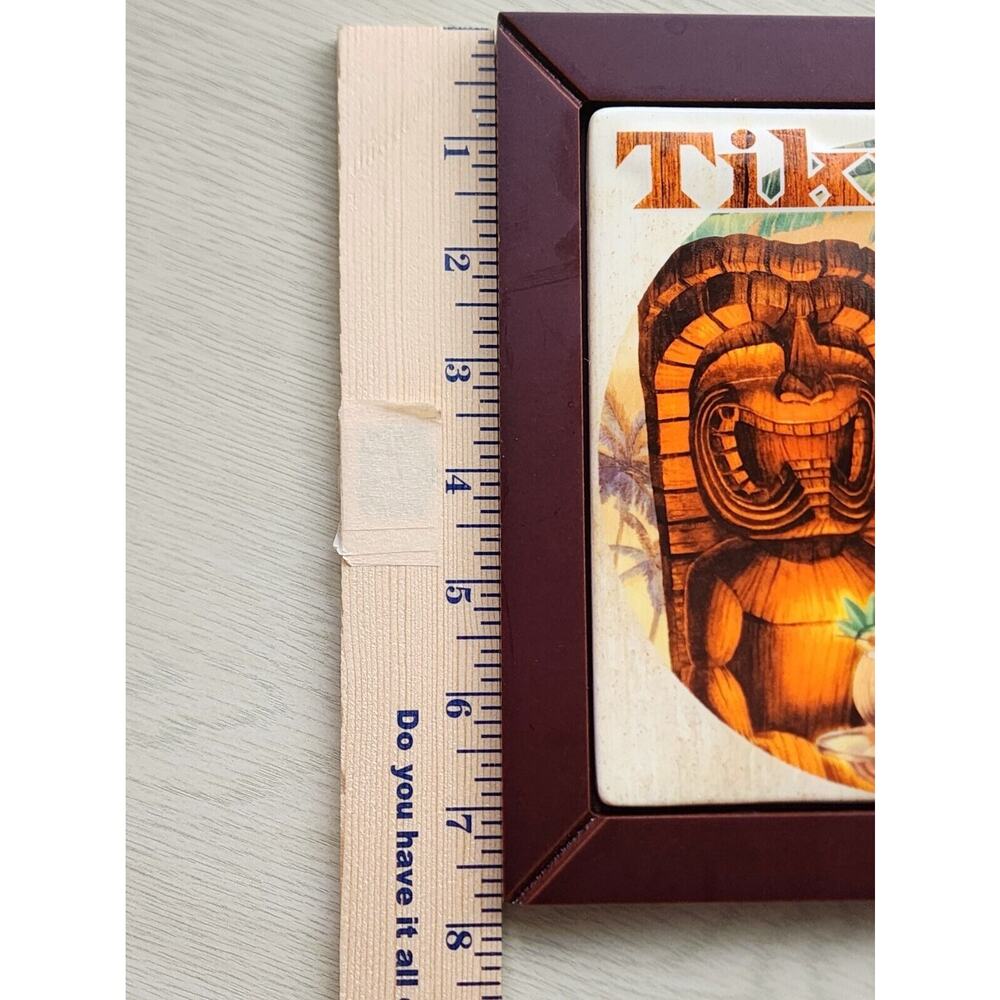 Island Heritage Tiki Bar Lounge Ceramic Tile Wall Art 8x8 Framed Hawaii Decor - Picture 10 of 11